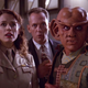 Nurse Faith Garland (Megan Gallagher) and Quark (Armin Shimerman) in “Little Green Men”